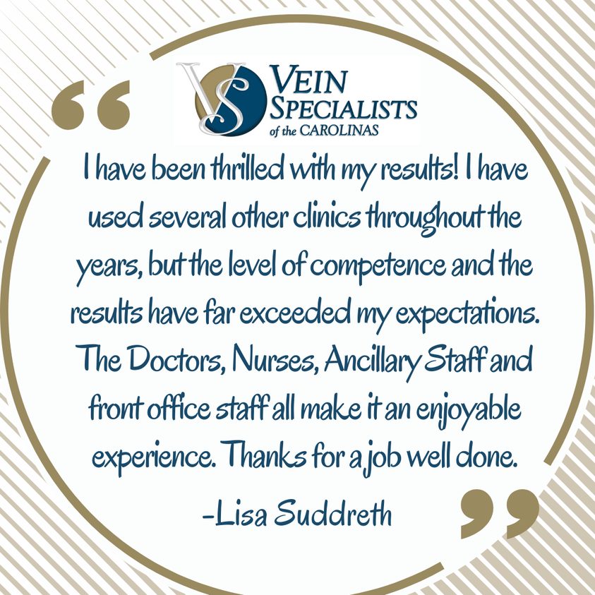 Testimonial Thursday! Vein Specialists of the Carolinas VALUE Our Patients