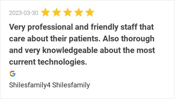 5-Star Review Very Professional and Friendly Staff that care about their patients