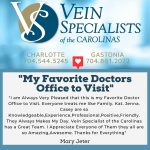 New 5-STAR REVIEW!, Vein Specialists of the Carolinas 5 Star Review: "Favorite Doctor's Office To Visit"