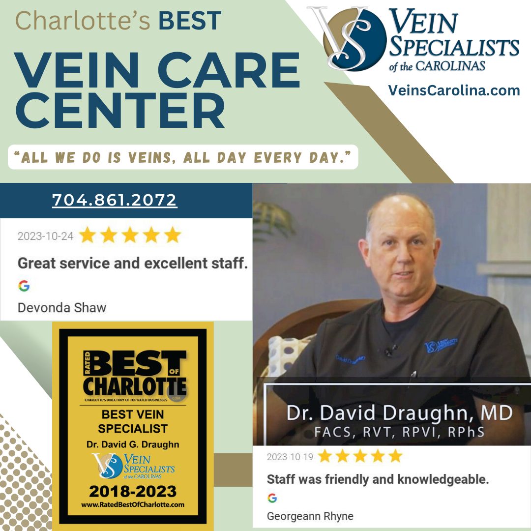 Dr. David Draughn - "Best Vein Specialist in Charlotte" for 6 Consecutive Years!
